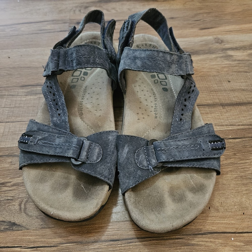 Earth Origins Women's Navy Blue Leather Comfort Sandals Size 9.5